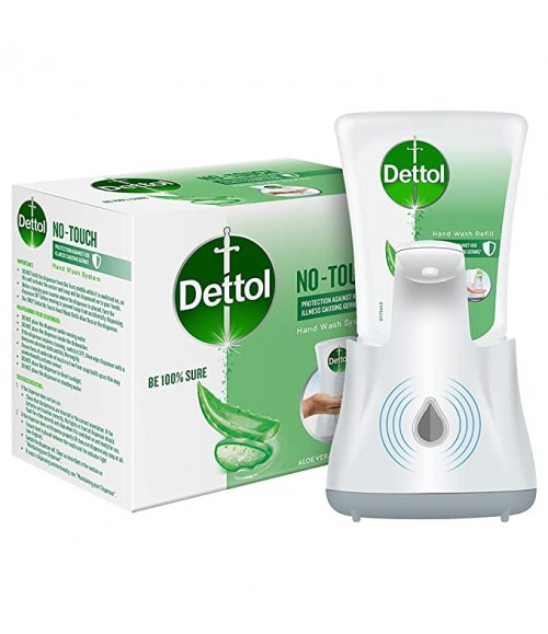 Dettol Handwash No-Touch Automatic Soap Dispenser Device, 250ml with Aloe Vera Refill | Aloe Vera & Moisturizer | 10X Better Protection from Germs